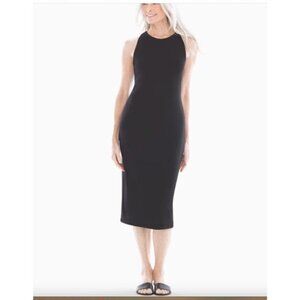 Soma sleeveless back lace up knit midi dress size medium Womens